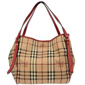 Burberry Beige Red House Check Tote Bag 117216